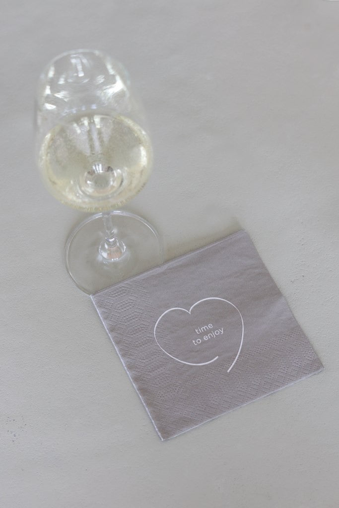 Servetten vierkant 'Time to enjoy' 25x25cm-taupe