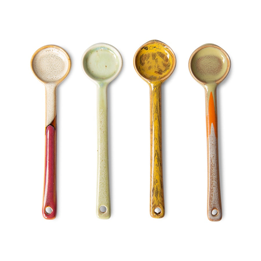 70s ceramics: Spoons Medium (set of 4) Scorpius-mix