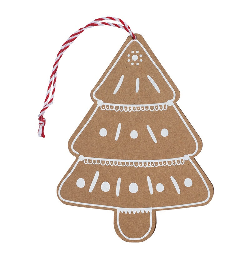 Wenskaart Xmas Gingerbread Tree-white