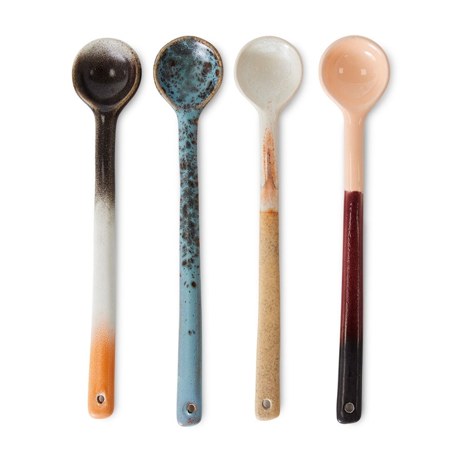 70s ceramics: Spoons Large (set of 4) Breeze-mix