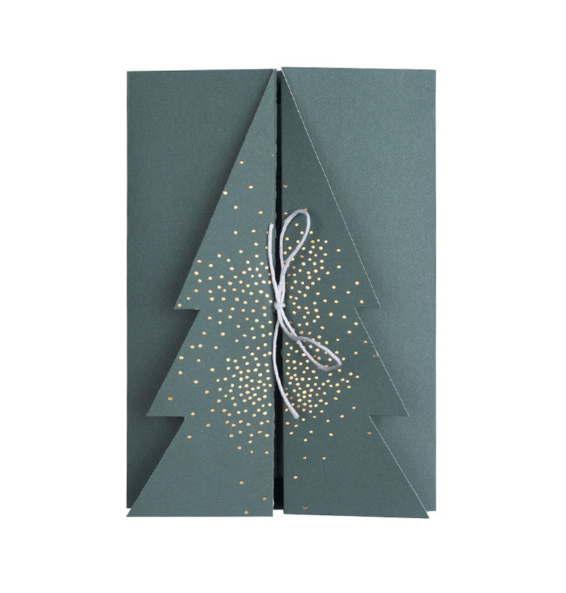 Wenskaart Xmas Tree Fold-green