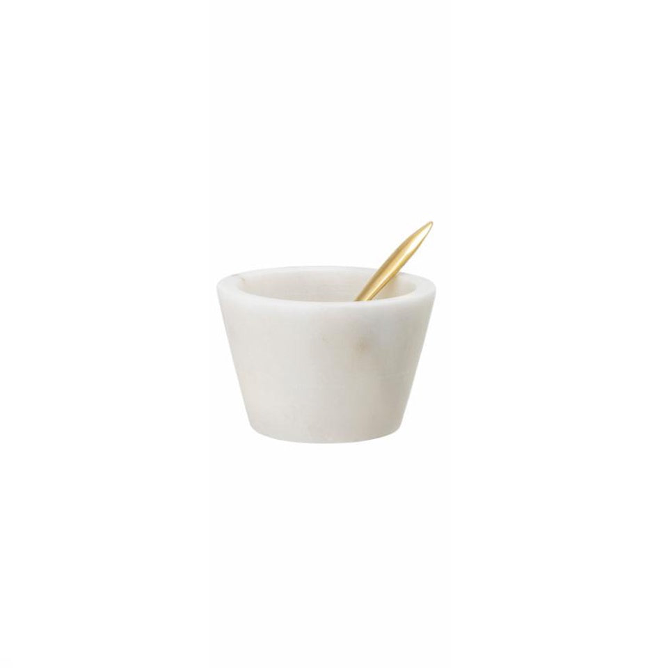 Rosamynthe Salt Jar with spoon-white marble