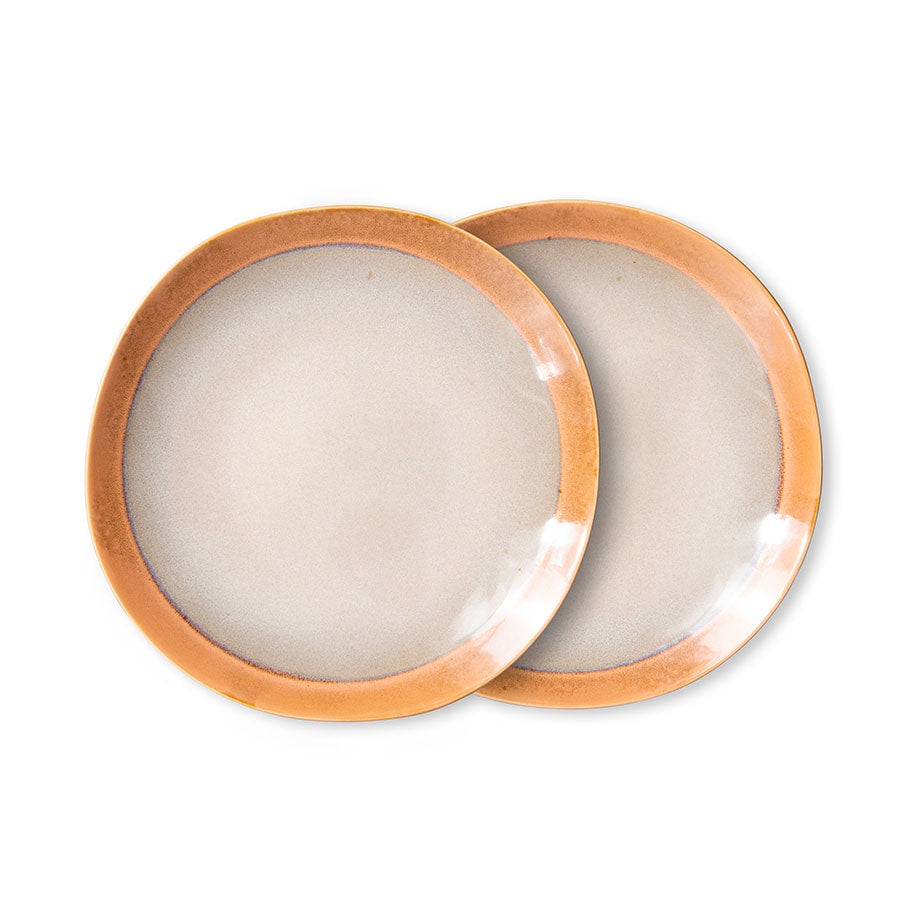 70s ceramics: Side Plates (set of 2)-earth