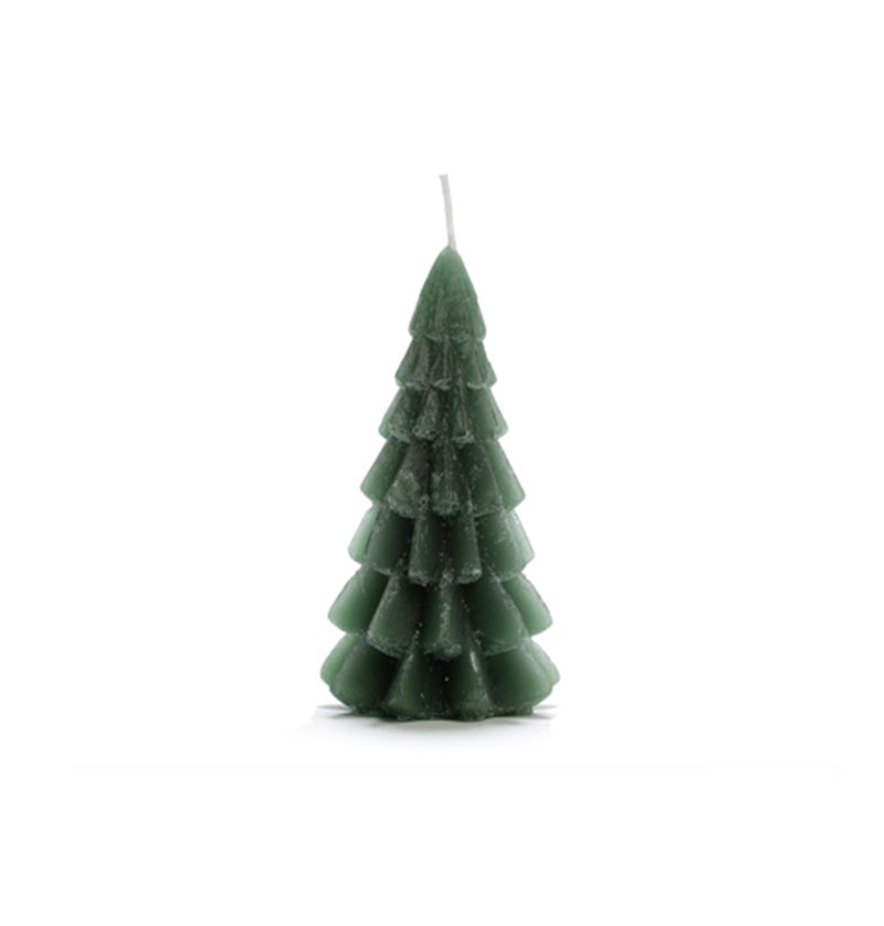 Xmas Tree Candle 6x12cm-forest green