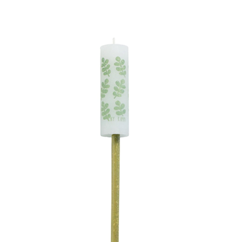 Fakkel Candle Kimmi Spring Leaves-white/green