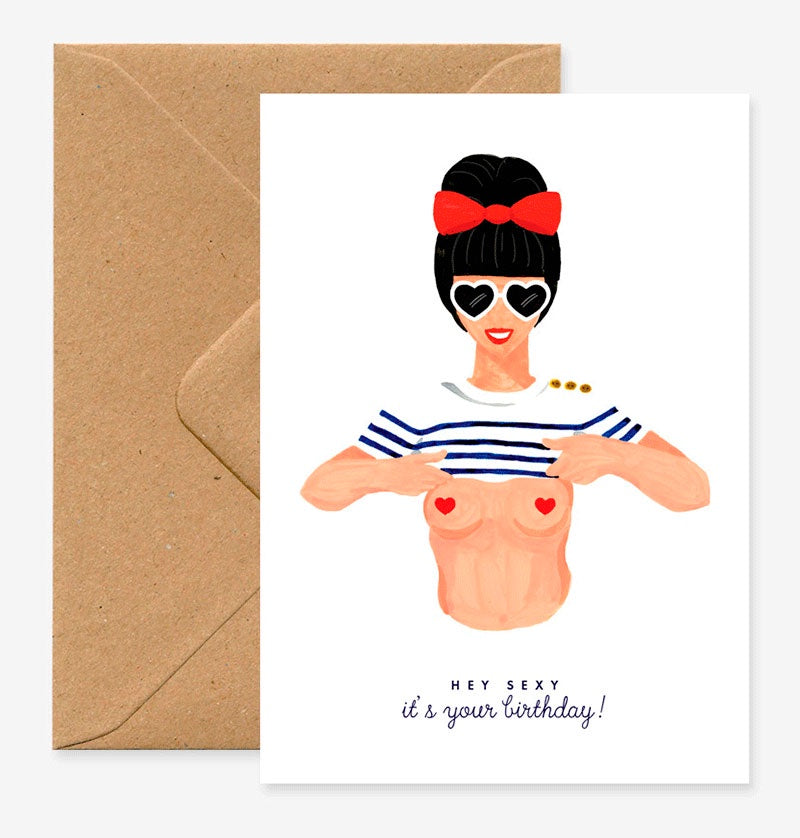 Wenskaart-Hey sexy Happy Birthday