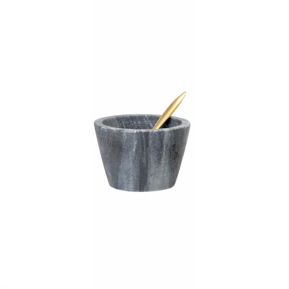 Rosamynthe Salt Jar with spoon-grey marble