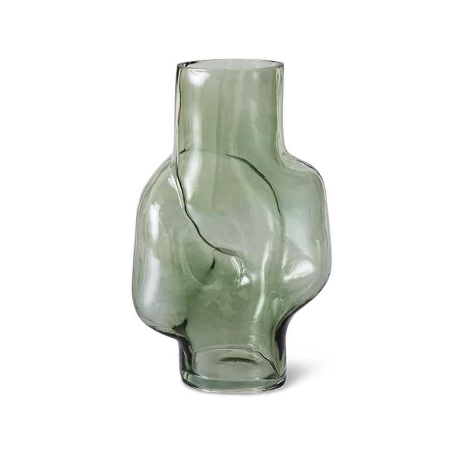 Vase Gleam Glass High-olive green