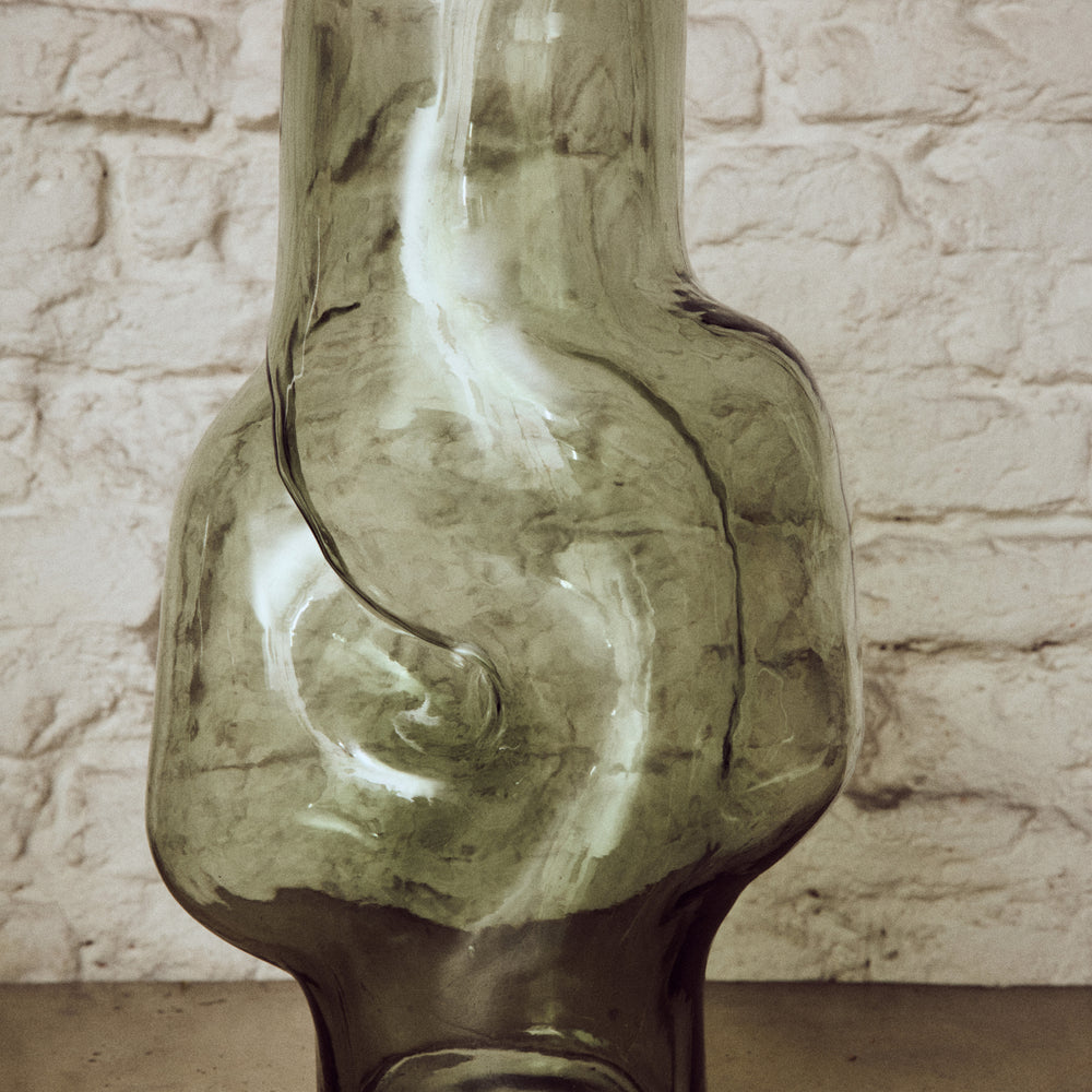 Vase Gleam Glass High-olive green
