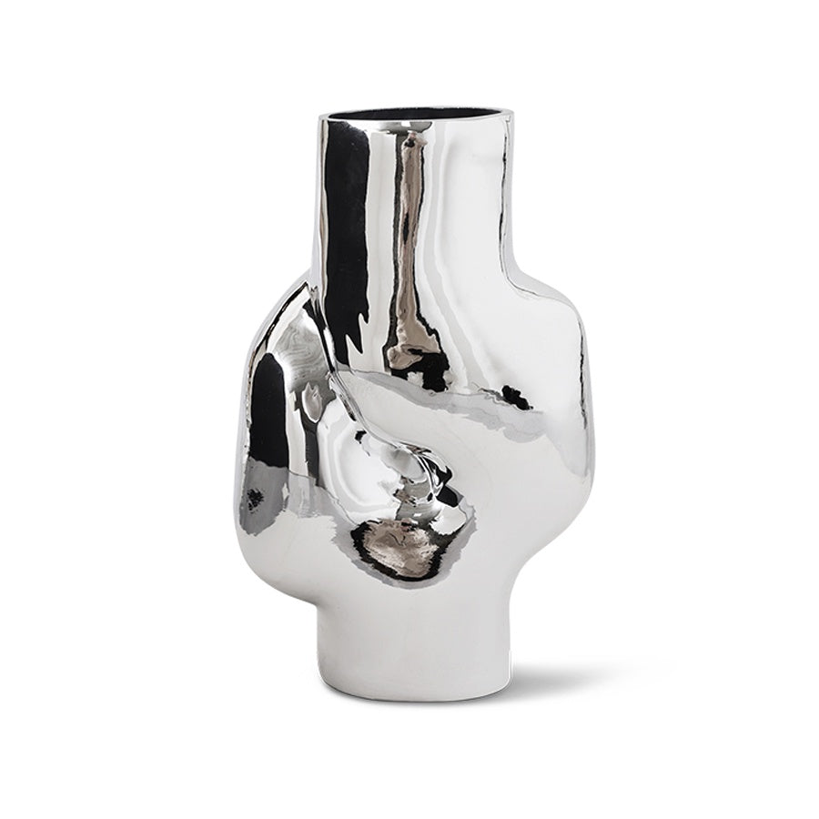 Vase Gleam Glass High-chrome silver