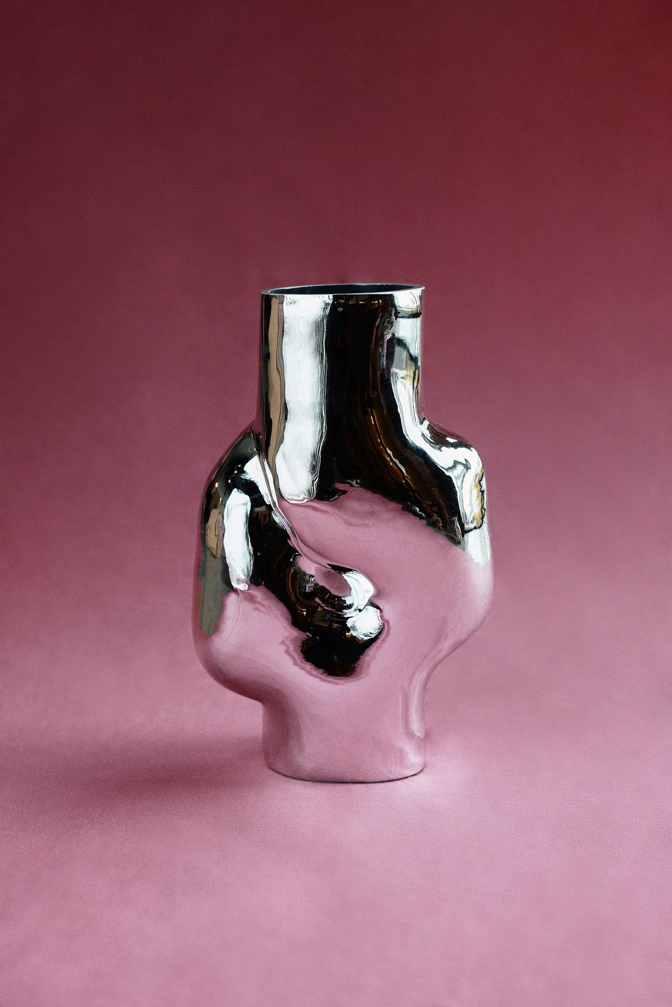 Vase Gleam Glass High-chrome silver