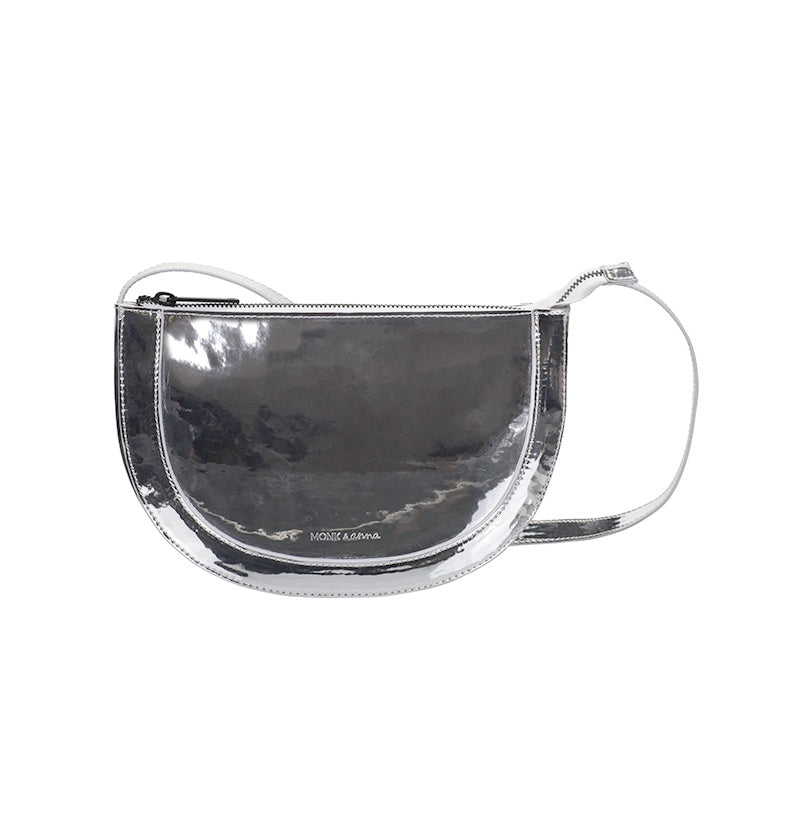Handtas FAROU Half Moon-Shiny Silver