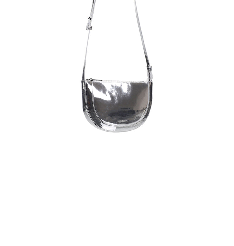 Handtas FAROU Half Moon-Shiny Silver
