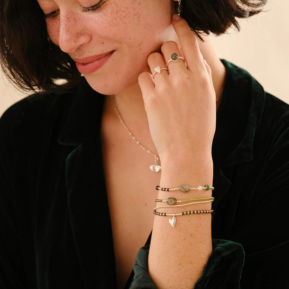 Armband Amuse Labradorite Gemstone Mix-silver