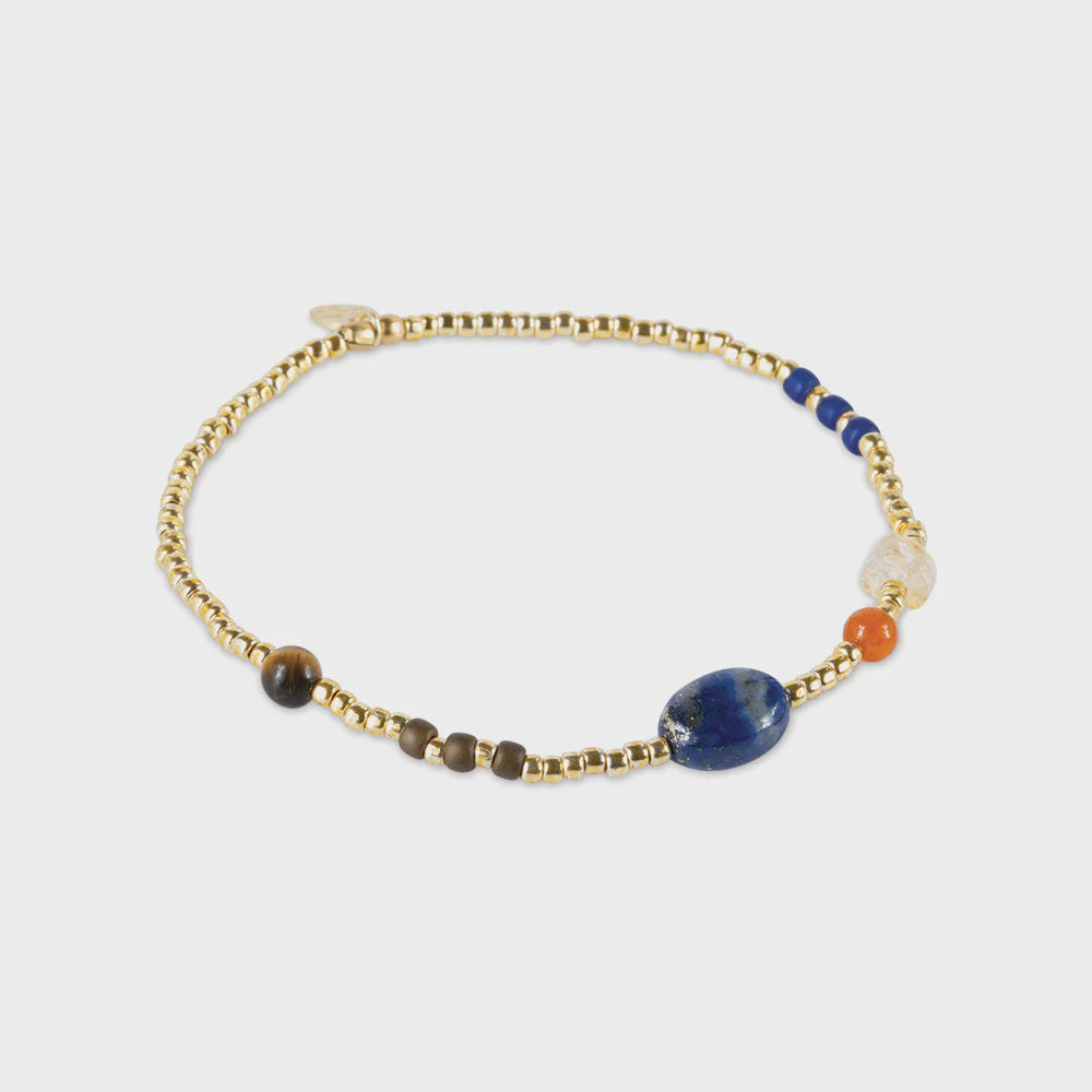 Armband Amuse Lapis Lazuli Gemstone Mix-gold