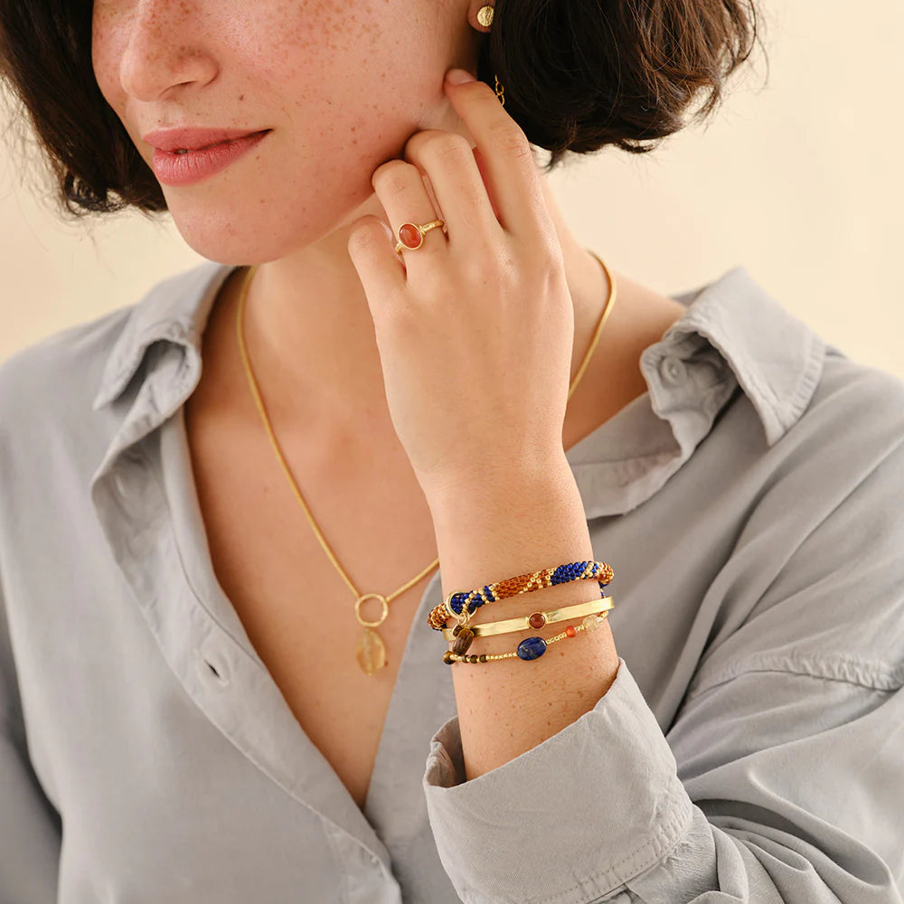 Armband Amuse Lapis Lazuli Gemstone Mix-gold