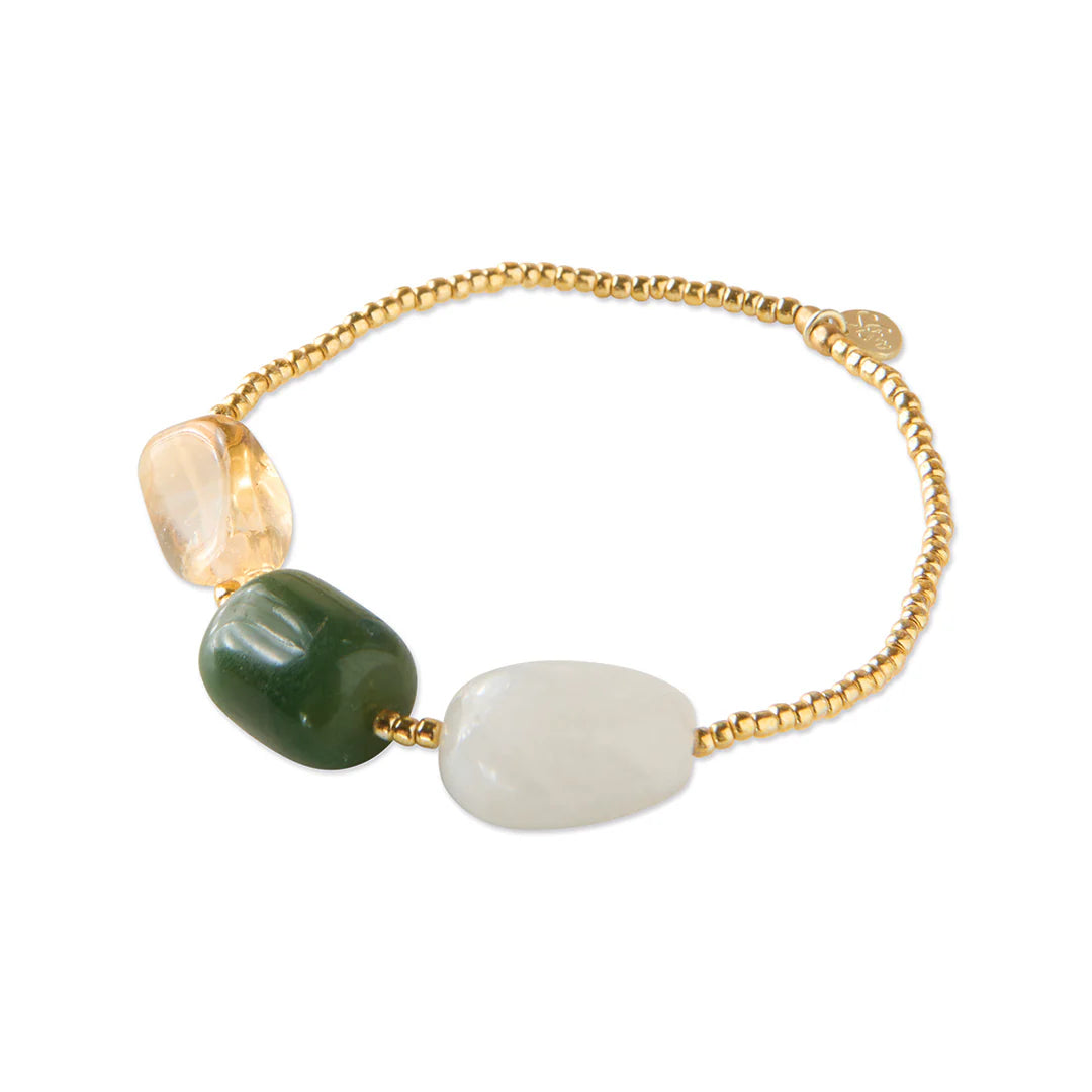 Armband Desirable Moonstone/Aventurine/Citrine-gold