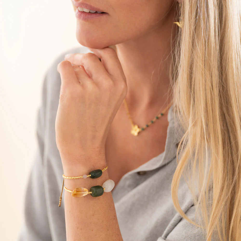 Armband Desirable Moonstone/Aventurine/Citrine-gold