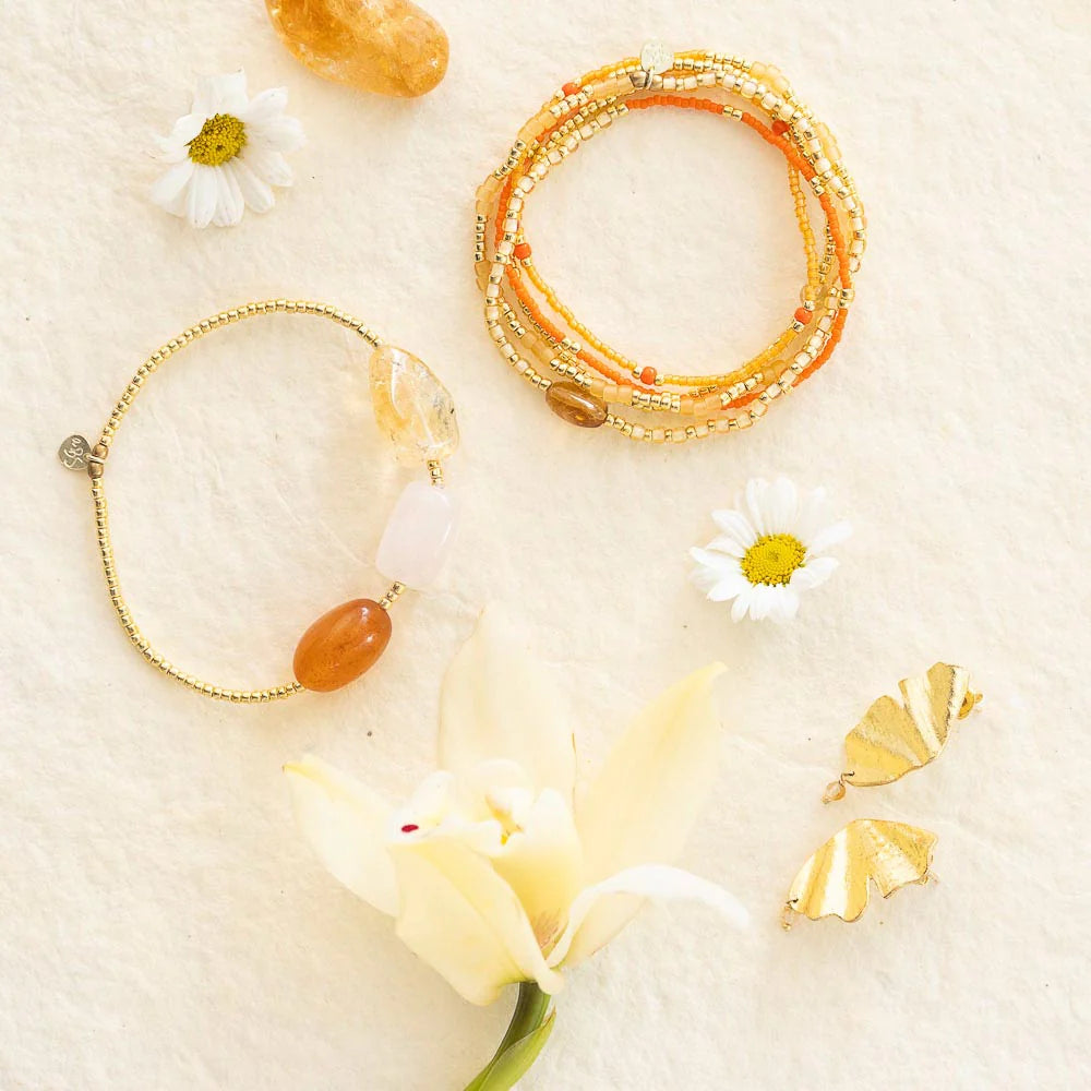
                      
                        Armband Desirable Carnelian/Rose Quartz/Citrine-gold
                      
                    