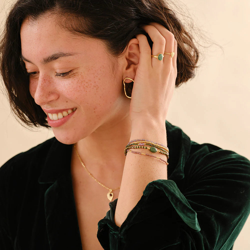 Armband Experience Aventurine/Rose Quartz-gold