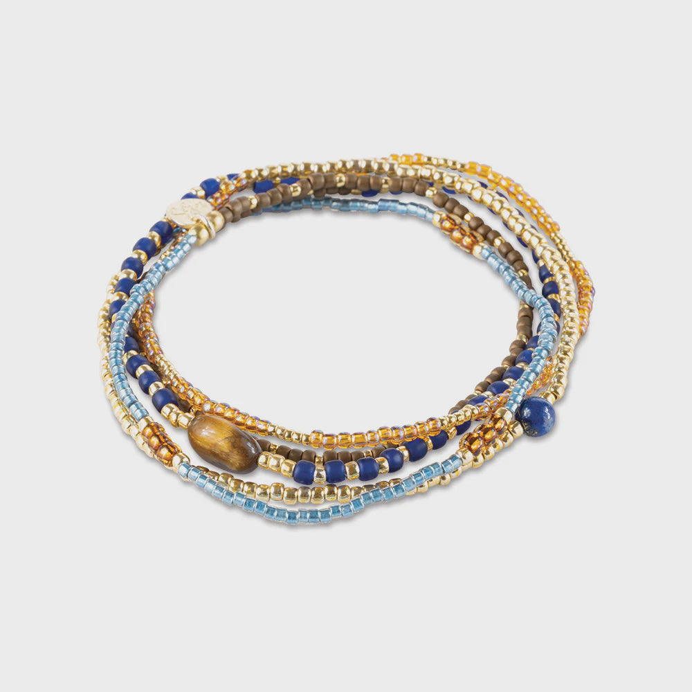 Armband Experience Lapis Lazuli/Tiger Eye-gold