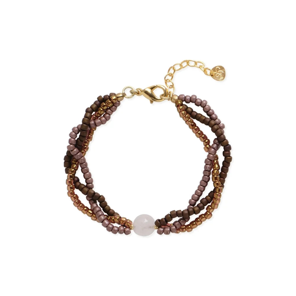 Armband Growing Rose Quartz-gold