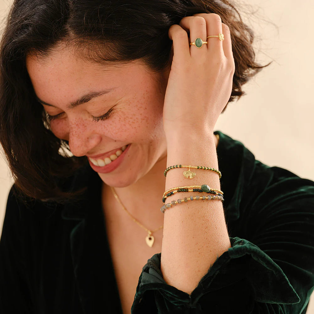 Armband Identity Labradorite/Aventurine-gold