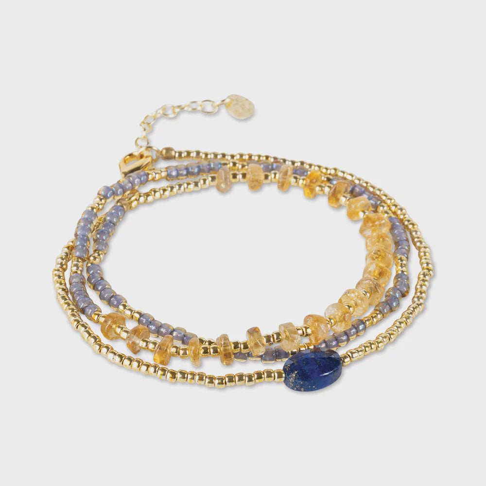 Armband Identity Lapis Lazuli/Citrine-gold