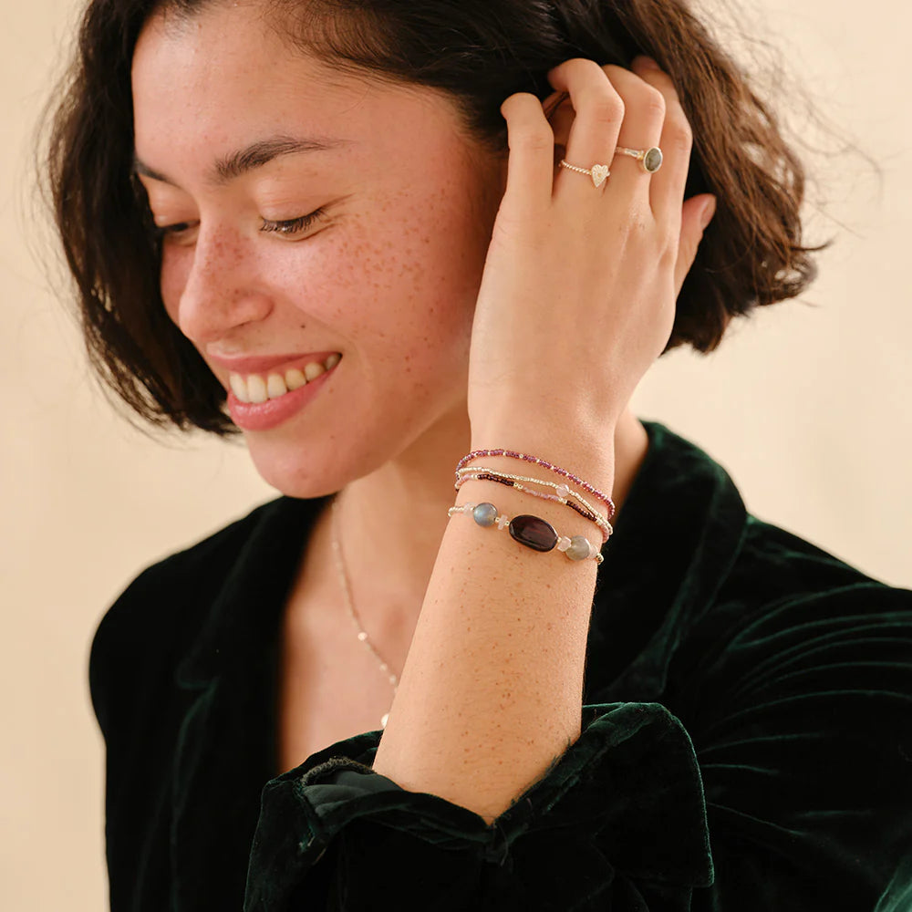 Armband Reflection Rose Quartz Bracelet-silver