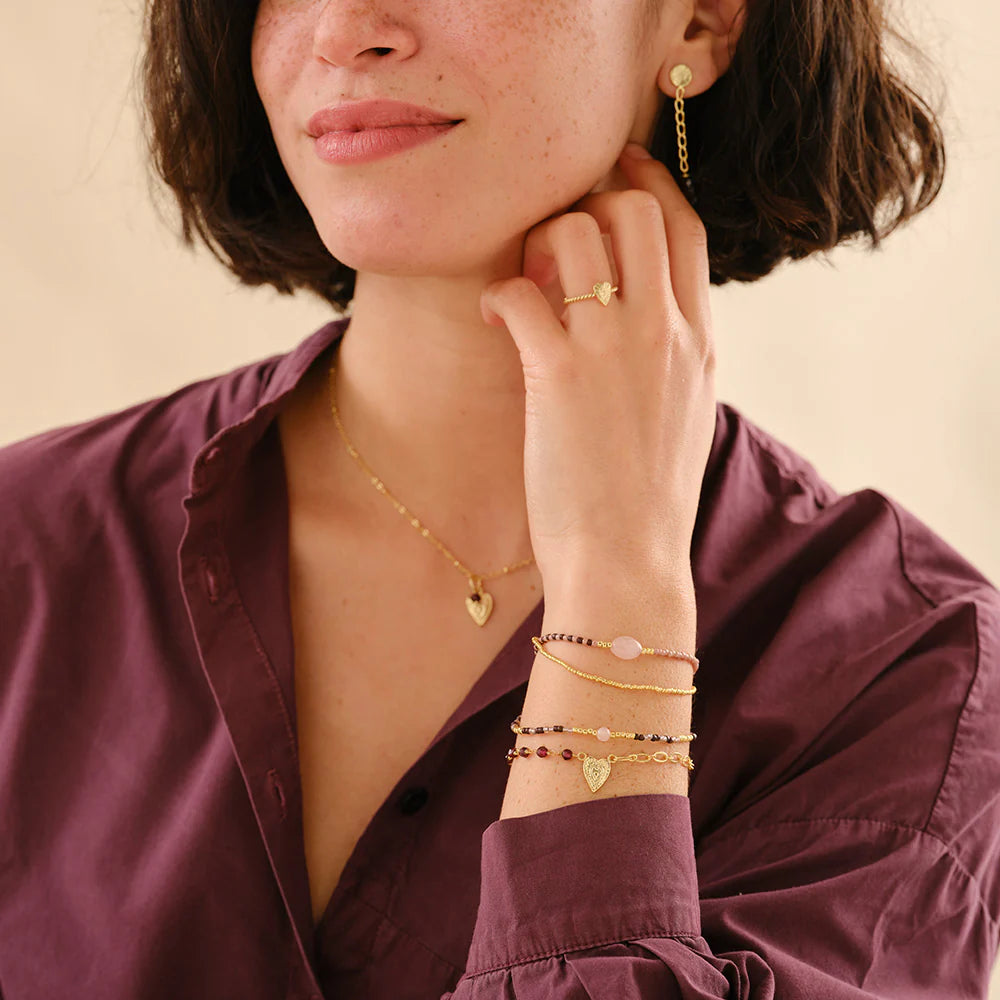 Armband Sensible Rose Quartz-gold