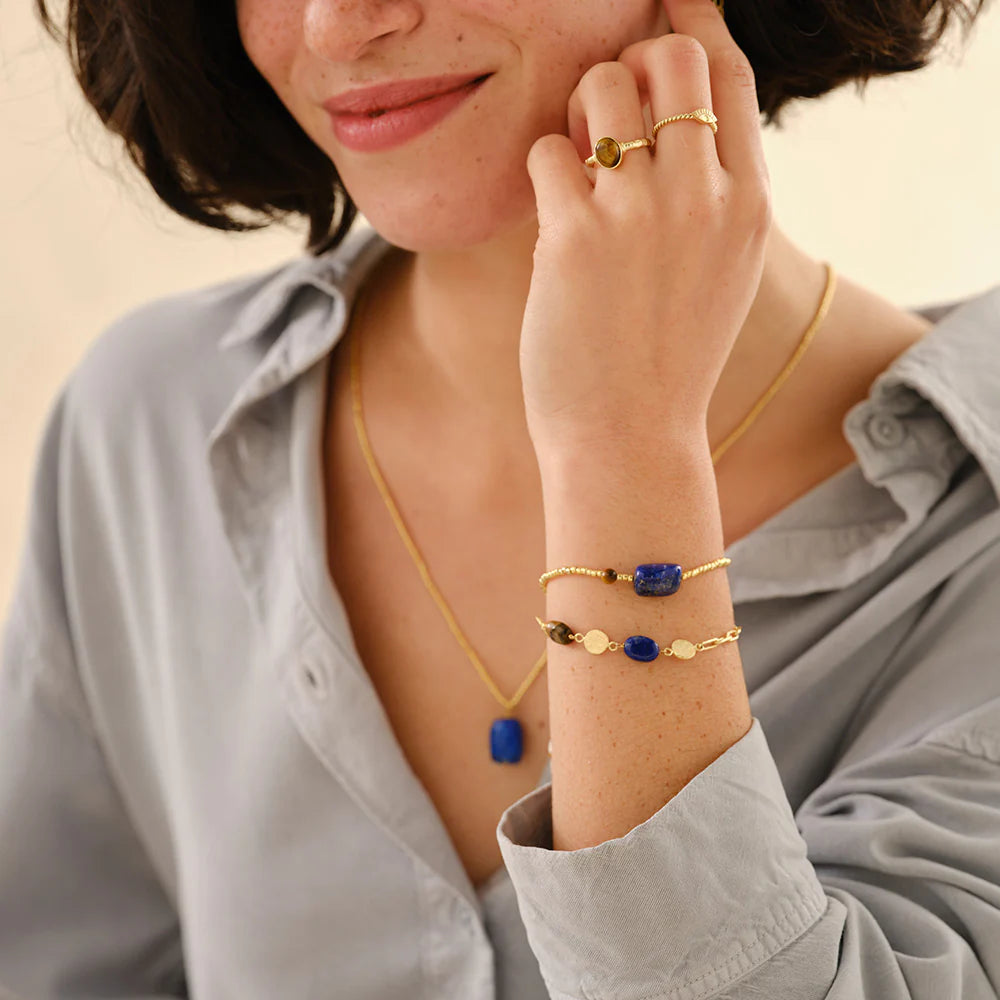Armband Surprise Lapis Lazuli Tiger Eye-silver
