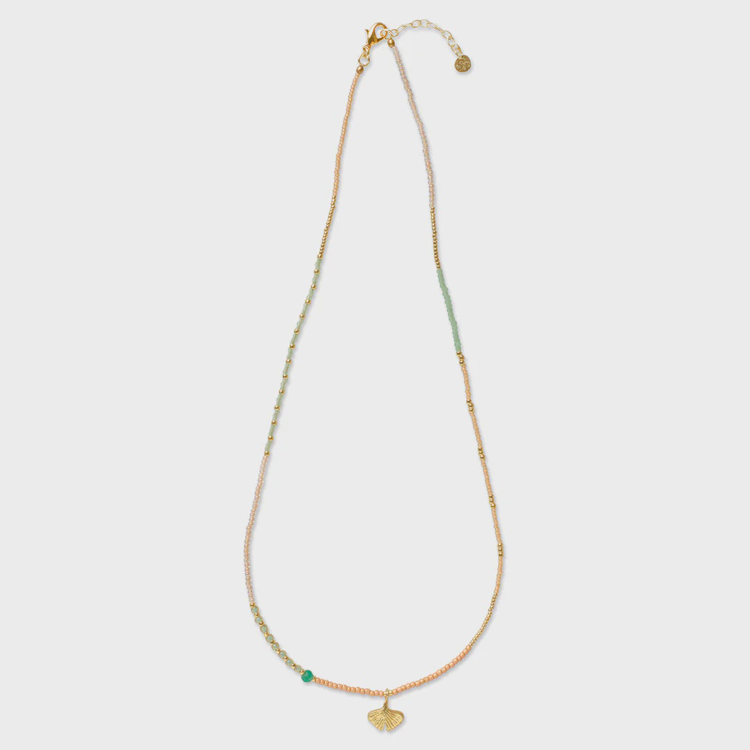 Ketting Adventurous Ginkgo Aventurine-gold