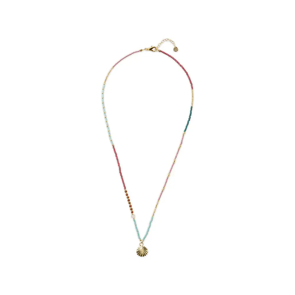 Ketting Adventurous Shell Rose Quartz-gold