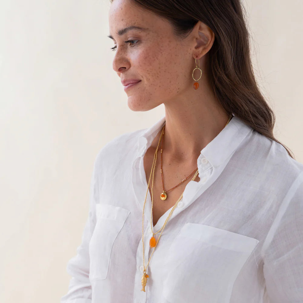Ketting Calm Carnelian-gold