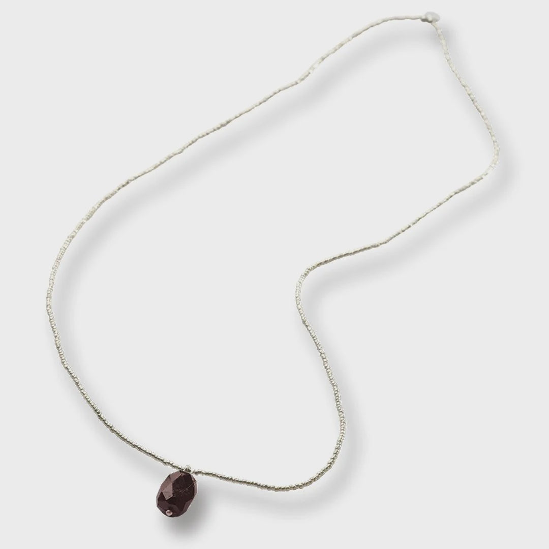 Ketting Calm Garnet-silver