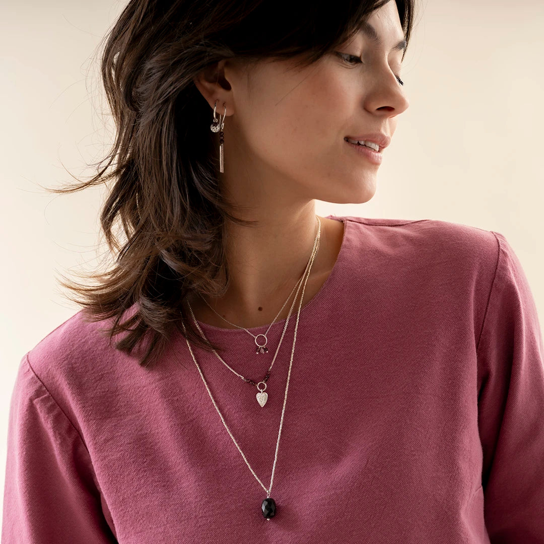 Ketting Calm Garnet-silver