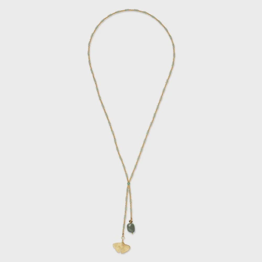 Ketting Entire Aventurine Ginkgo-gold