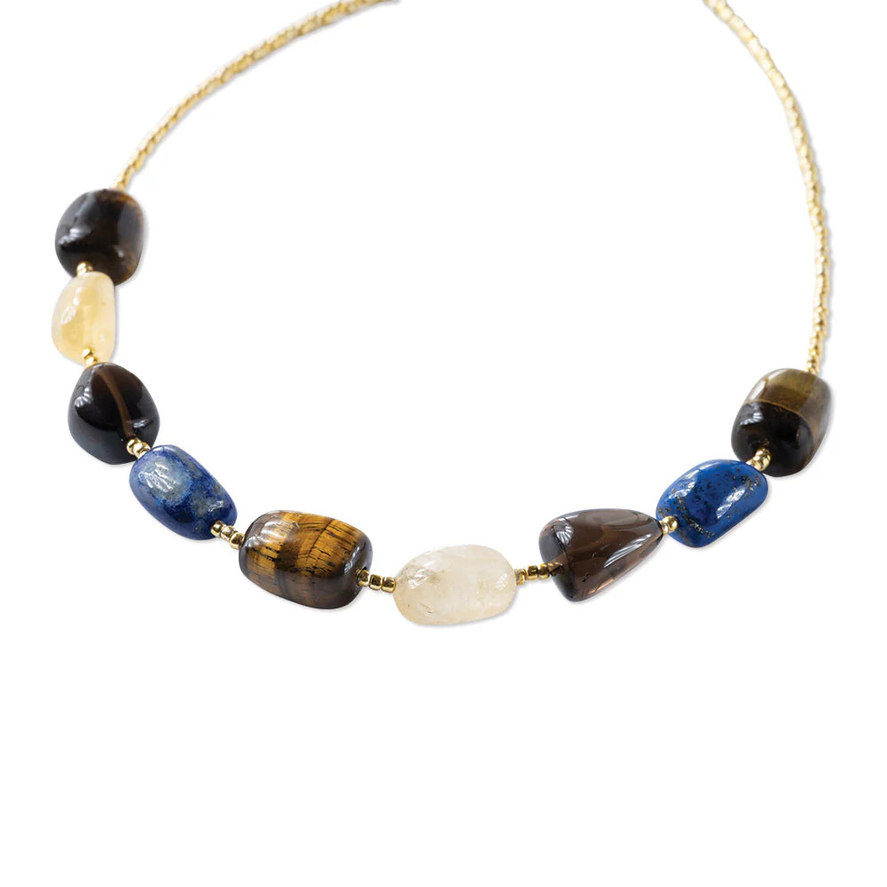 
                      
                        Ketting Excessive Tiger eye/Lapis Lazuli/Smokey Quartz/Citrine-gold
                      
                    