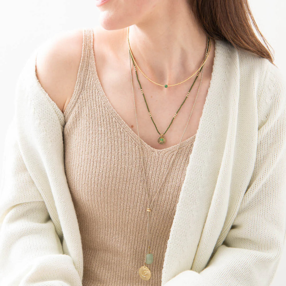 Ketting Flora Aventurine-gold