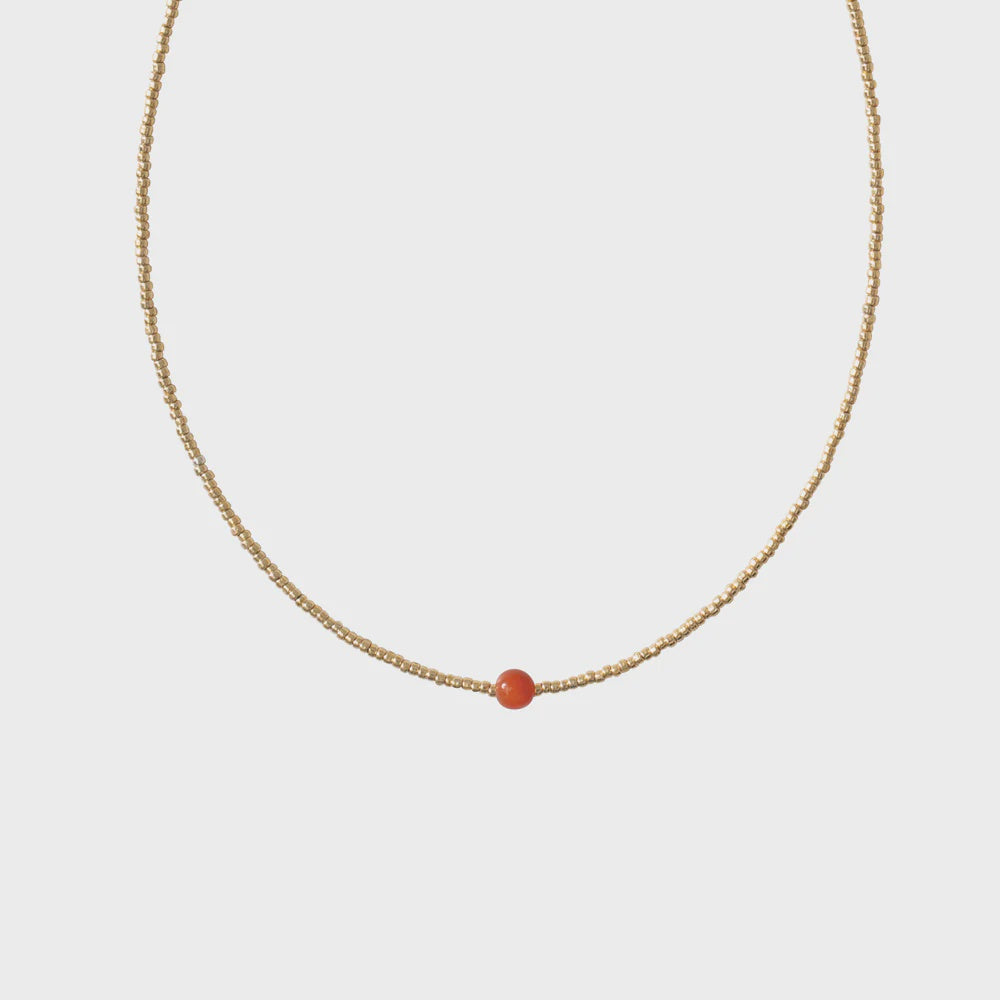 Ketting Flora Carnelian-gold