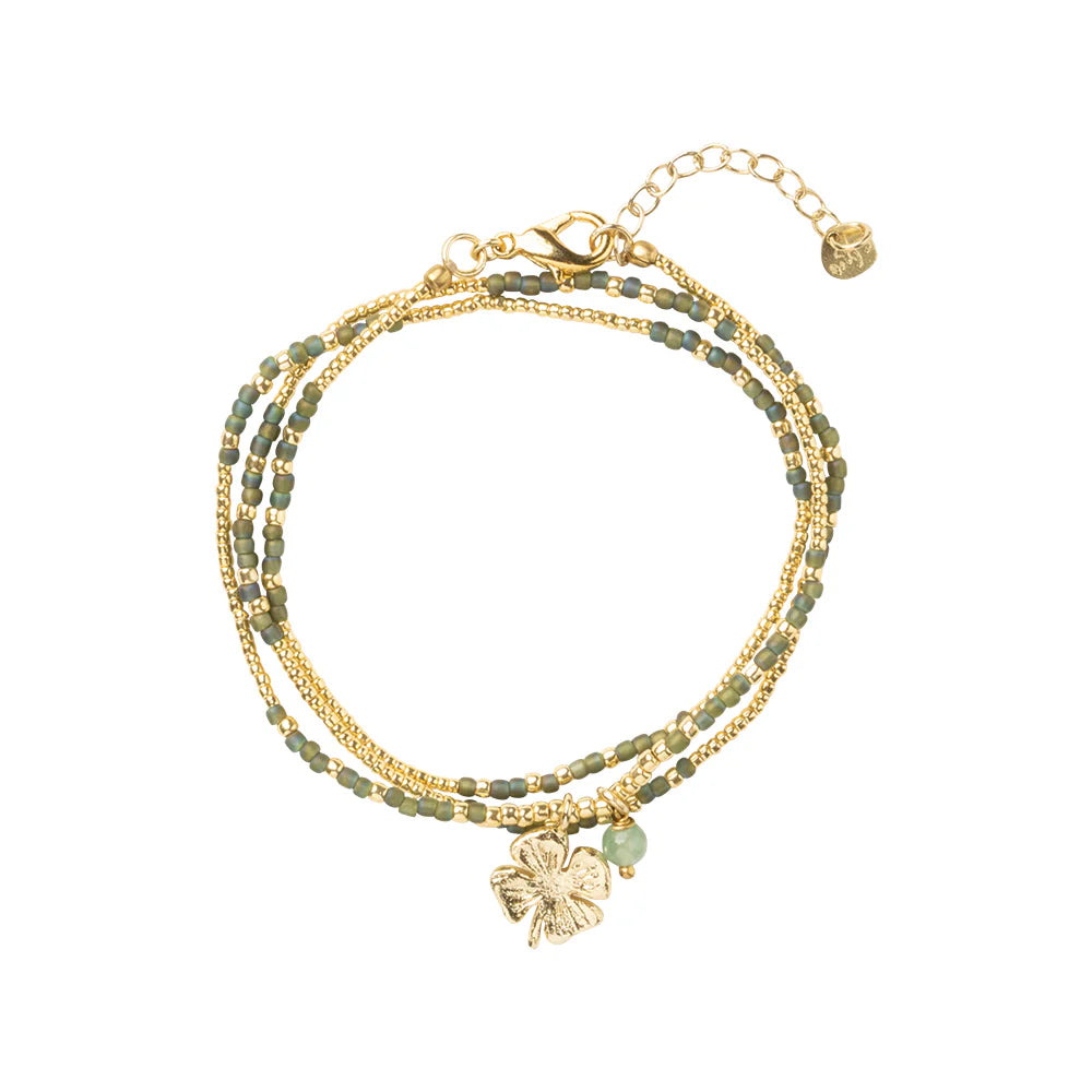 Ketting Honored Clover Aventurine-gold
