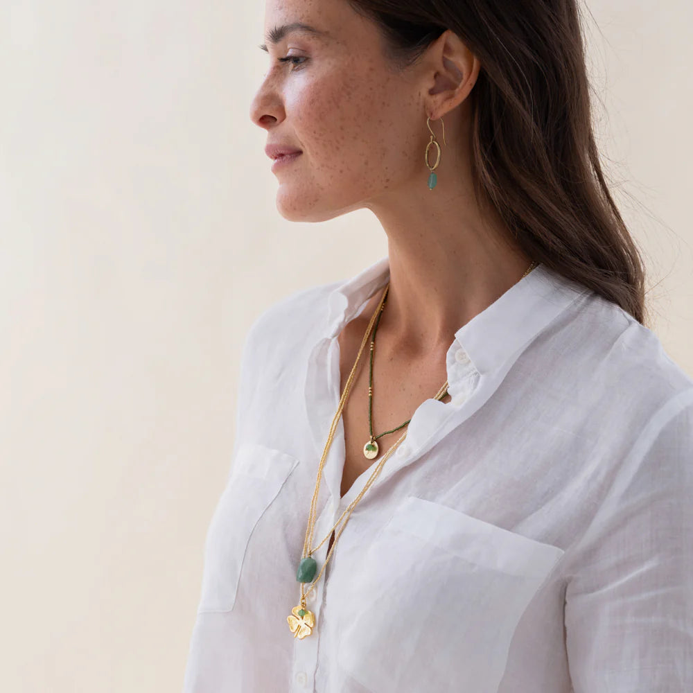 Ketting Paradise Clover Aventurine-gold