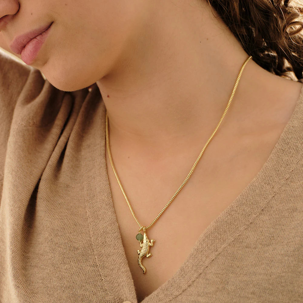 Ketting Wild Alligator Aventurine-gold