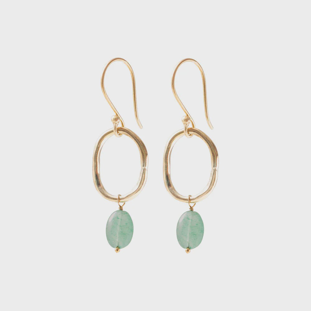Oorbellen Graceful Aventurine-gold
