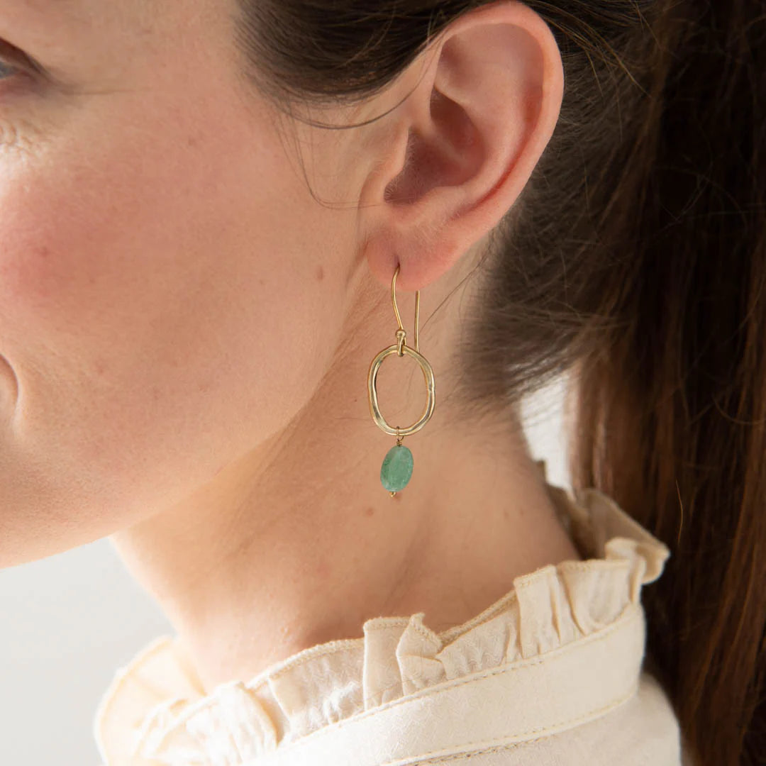 Oorbellen Graceful Aventurine-gold