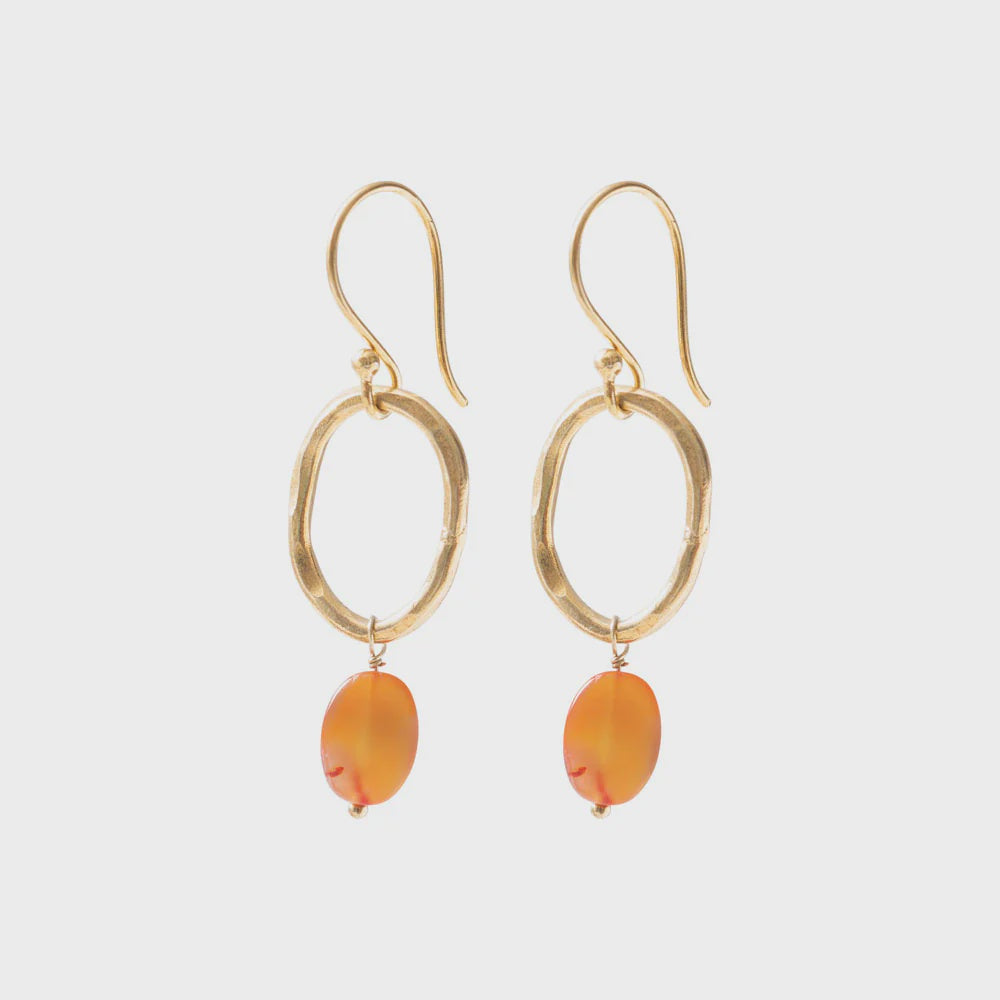 Oorbellen Graceful Carnelian-gold