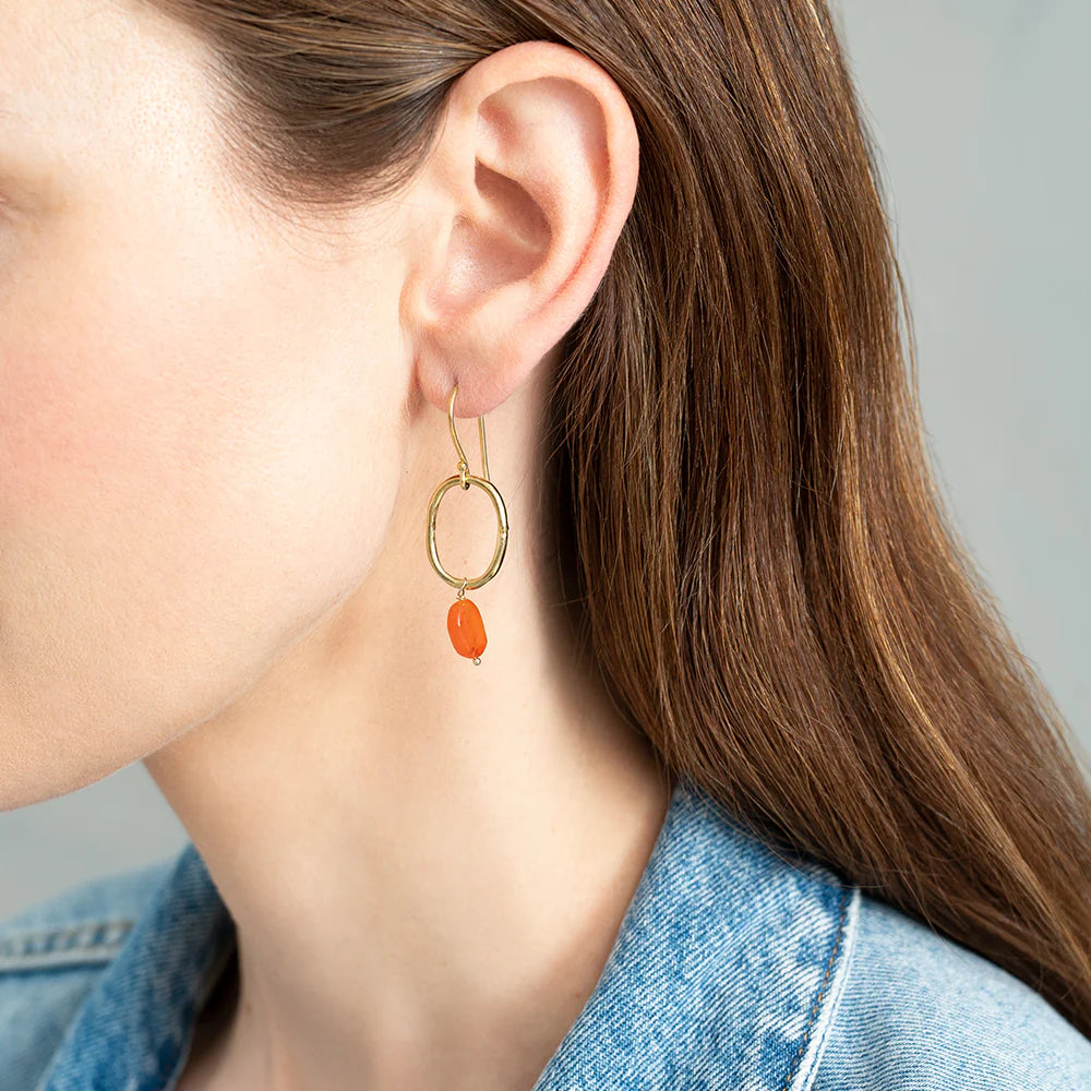Oorbellen Graceful Carnelian-gold