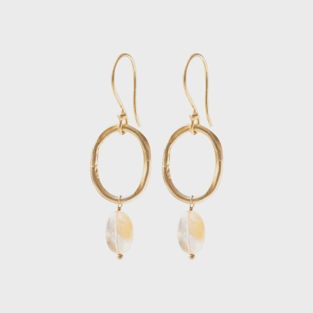Oorbellen Graceful Citrine-gold