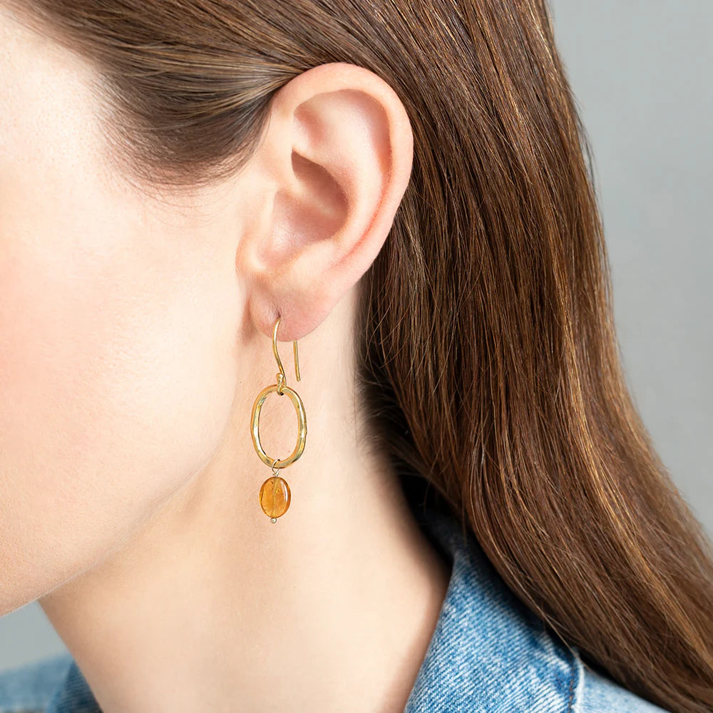 Oorbellen Graceful Citrine-gold