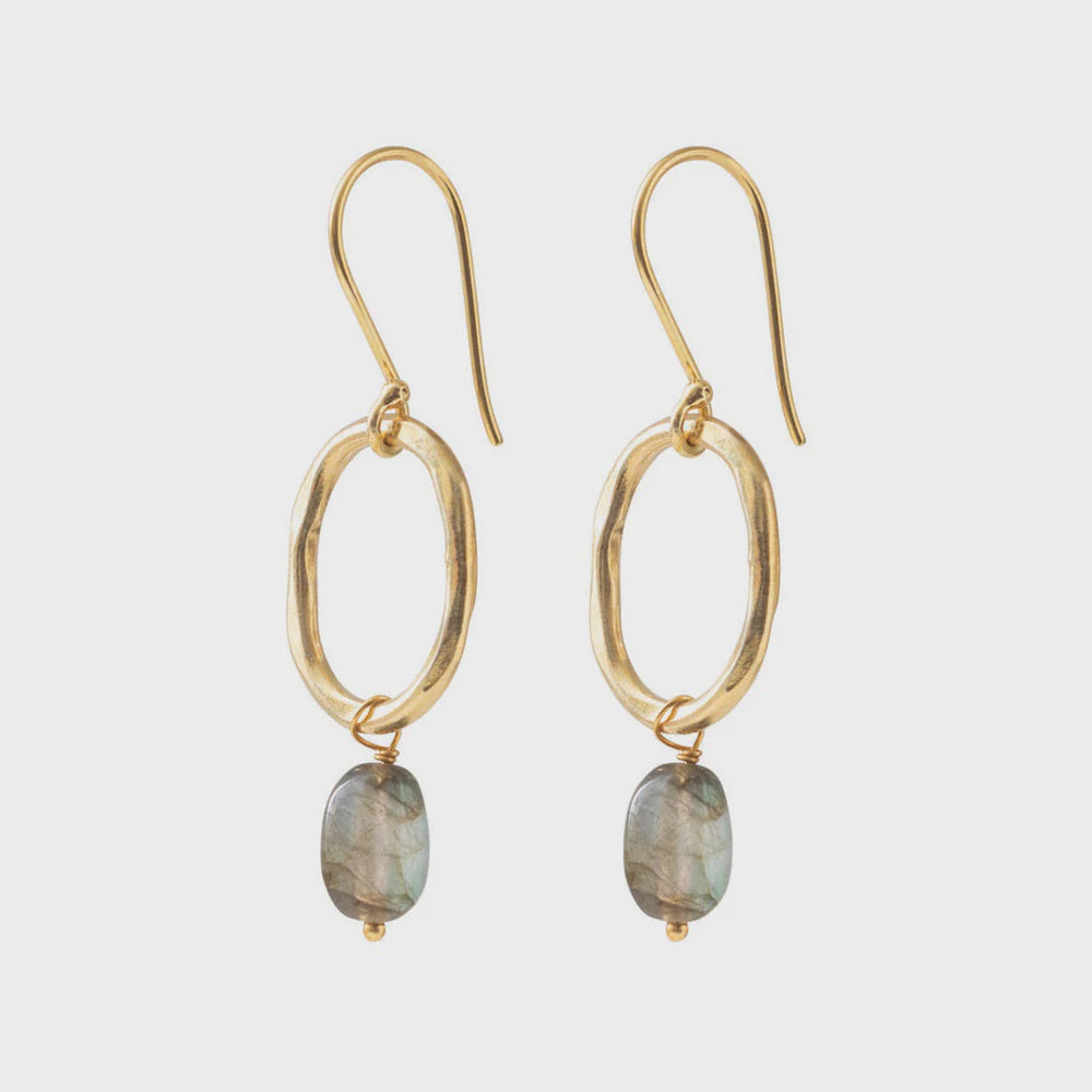 Oorbellen Graceful Labradorite-gold
